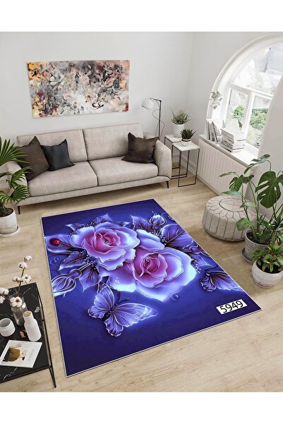 Dijidekor Shine M(4) Covor decorativ digital cu imprimeu negru, fără franjuri...