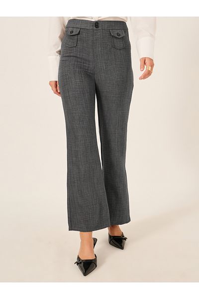 Causey By Styli Mid Rise Flared Trousers