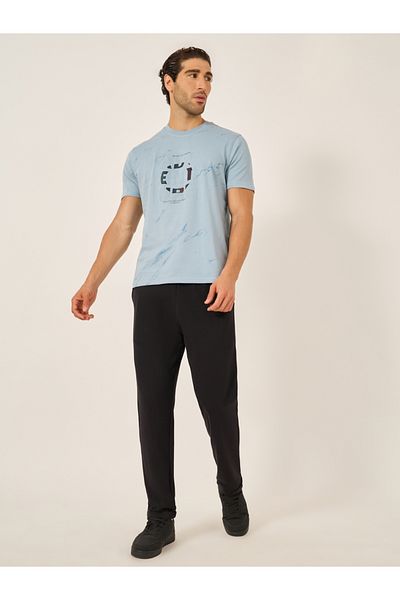 Styli Slim Fit Pique Knit Pants with Turn-Up Hem