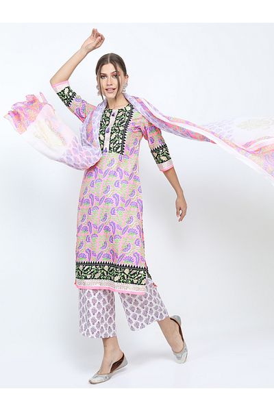 Vishudh By Styli Women Multicolor Printed Kurta Set