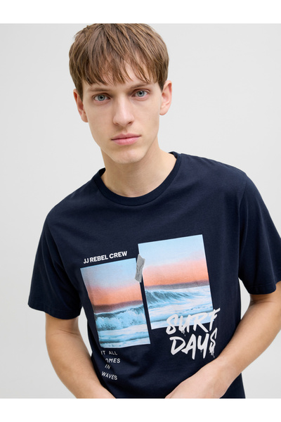 REBEL By Styli Graphic Print Crew Neck Regular Fit T-Shirt