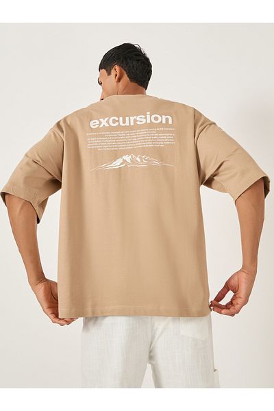 Styli Graphic Print Cut and Sew Terry Boxy T-Shirt