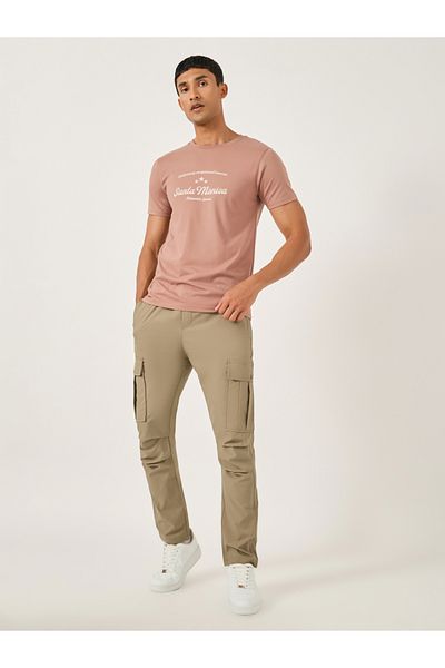 Fort Collins By Styli Men Solid Straight Leg Cargo Pants