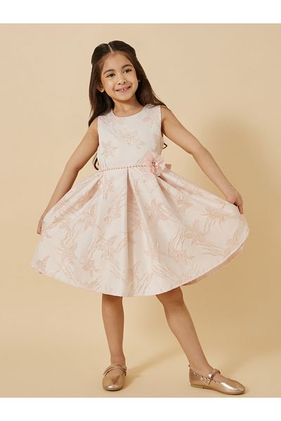 Styli Embellished Pleated Fit and Flare Dress