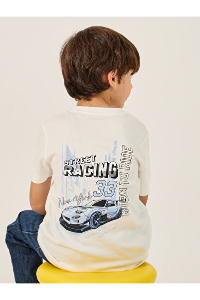 Styli تي شيرت بأكمام قصيرة بطبعة رسومية لسيارة