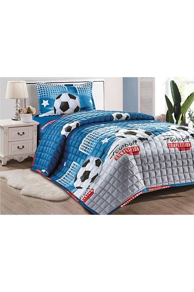 Moon Premium microfiber double bed sheet with children's drawings, 170*210cm