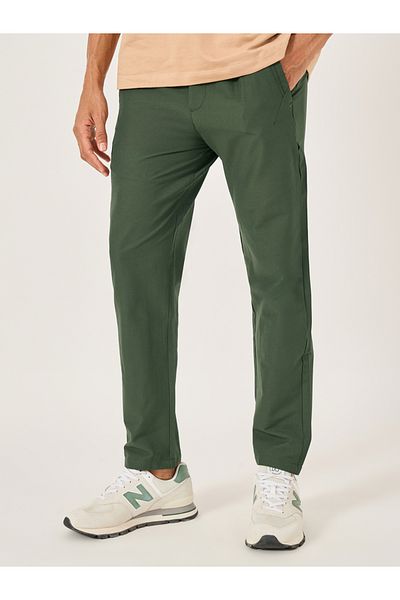 Fort Collins By Styli Men Solid Straight Leg Pants with Drawstring Waist