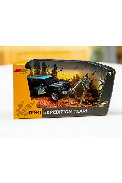 Fidan oyuncak Çek Bırak Metal Araba Kutulu Dinazorlu Siyah