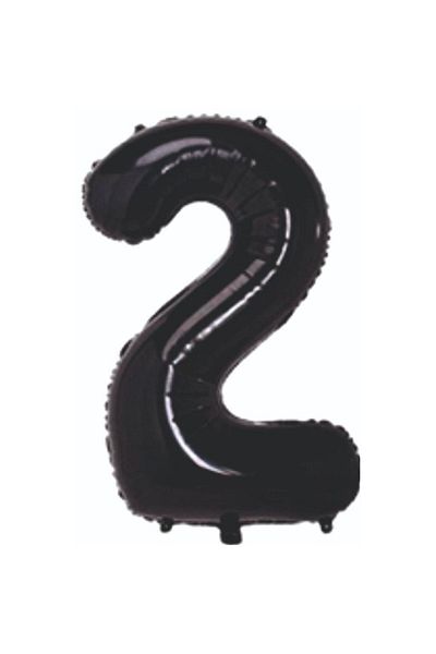 Zanzibar Foil Balloon 2 Number Helium Balloon 76 Cm Black Color - 2 Age Balloon - 2 Age Balloon -2 Number Balloon