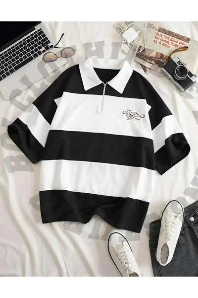 Boi للجنسين النساء الرجال نصف سستة بولو الرقبة المعتاد الصيف قصيرة الأكمام ال...