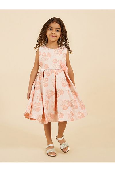 Styli Embroidered Sleeveless Pleated Dress