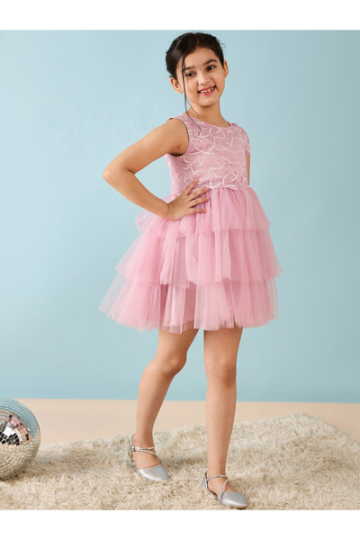 Stylo Bug By Styli Embellished Layered A-Line Dress