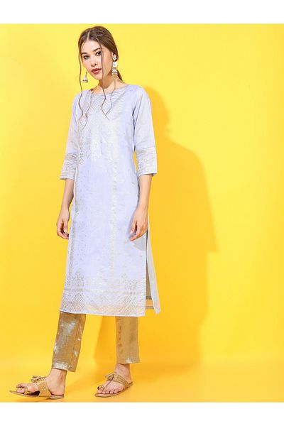 Vishudh By Styli Women Blue Ethnic Motifs Printed Kurta