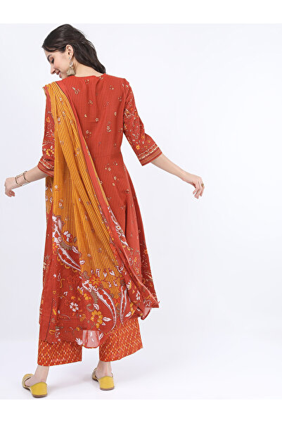 Vishudh By Styli Women Multi Colored Cotton Kurta Set with Dupatta