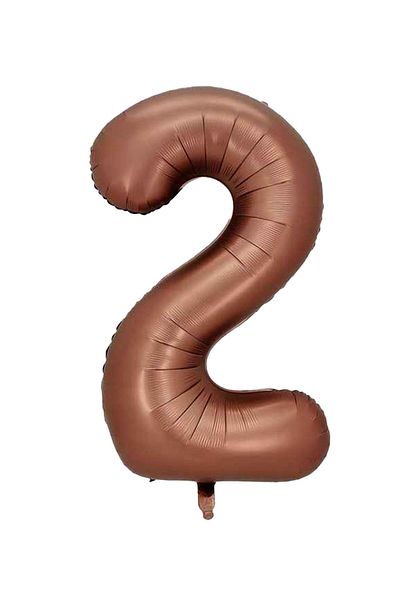 Patladı Gitti 2 Number Caramel Foil Balloon 34 Inch 76-82 cm