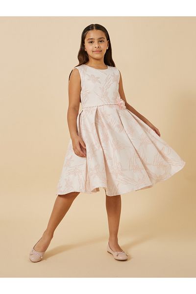 Styli Jacquard Round Neck Sleeveless Dress