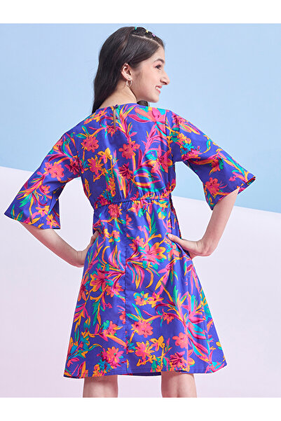 Stylo Bug By Styli Floral Printed 3/4 Sleeves Dress