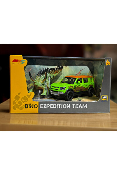 Fidan oyuncak سيارة معدنية من نوع Pull Drop Dinosaur باللون الأخضر