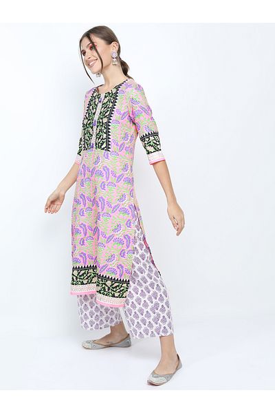 Vishudh By Styli Women Multicolor Printed Kurta Set