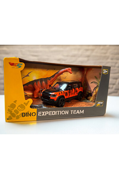 Fidan oyuncak Çek Bırak Dinazorlu Metal Araba Kutulu Turuncu