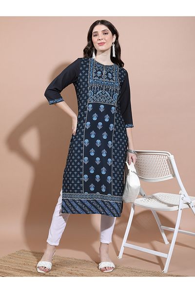 Vishudh By Styli Ethnic Motifs Printed Thread Work Kurta