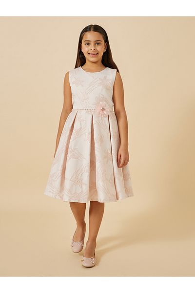 Styli Jacquard Round Neck Sleeveless Dress