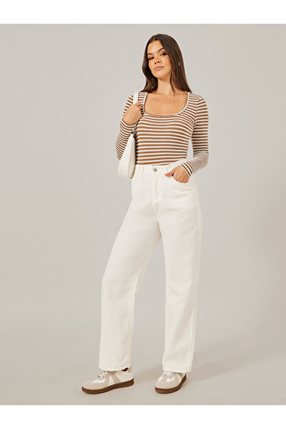 Styli بنطال جينز مستقيم الطول