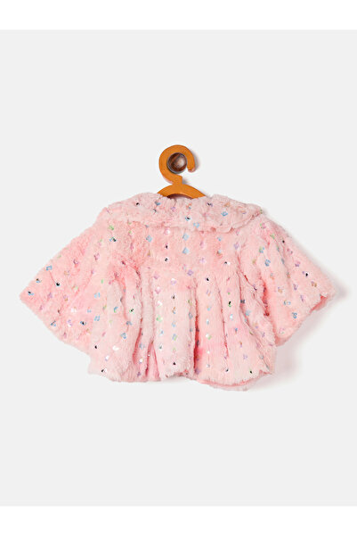 Stylo Bug By Styli Embellished Faux Fur Design Collared Shrug