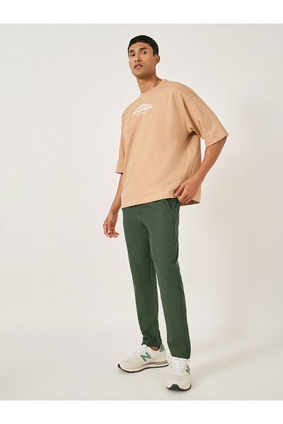 Fort Collins By Styli Men Solid Straight Leg Pants with Drawstring Waist