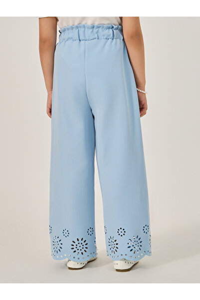 Styli Solid Laser Cut Hem Relaxed Fit Pants