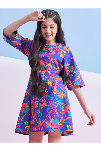 Stylo Bug By Styli Floral Printed 3/4 Sleeves Dress