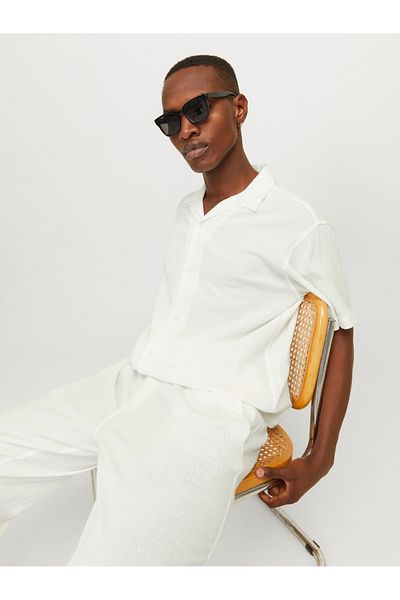 Jack & Jones Solid Resort Collar Regular Fit Shirt