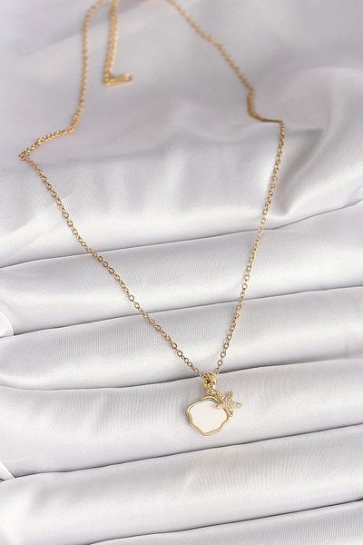 Clariss 316L Steel Gold Chain Dangle Seashell Zircon Stone Sea Star