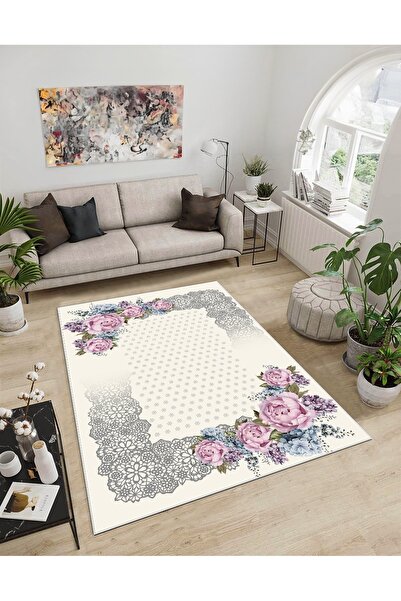 Dijidekor Shine M(287) Covor decorativ digital cu imprimeu roz, fără franjuri...