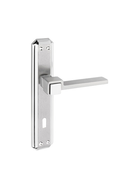 zerafev Lüks Vizyon Gizem Aynalı Alüminyum Kapı Kolu (Kapı Kulbu) (Oda Tipi) Nikel - Saten