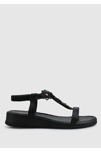 Provoq Γυναικεία Μαύρα Flat Σανδάλια