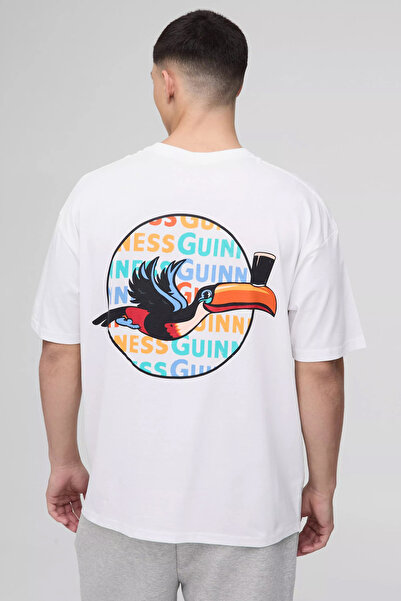 cc collection Tricou oversize pentru bărbați cu imprimeu GUINNESS - Design co...