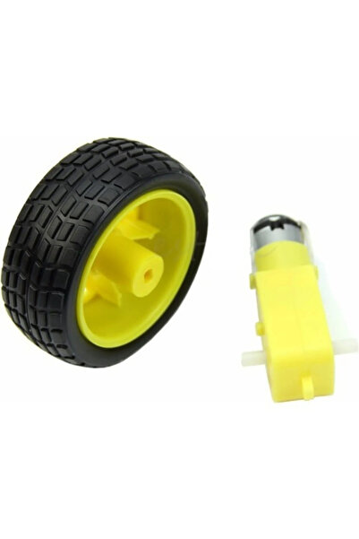 Rodevino 4 Adet - Arduino Robot Tekerlek Ve Dc Motor Seti - Redüktörlü Motor 250 Rp