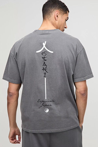 cc collection Ανδρικό μπλουζάκι Osaka Ying-Yang με στάμπα στην πλάτη - Άνετο ...