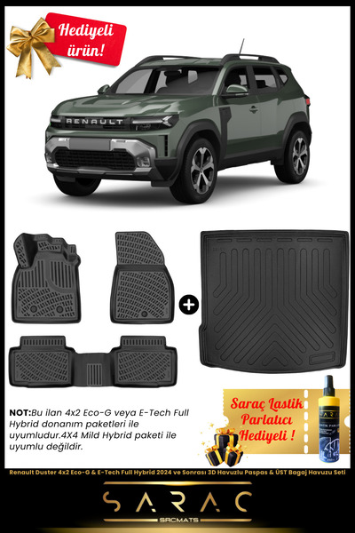 SRCMATS Renault Duster 4x2 Eco-G&E-Tech Full Hybrid 2024 ve Sonrası Havuz Pas...