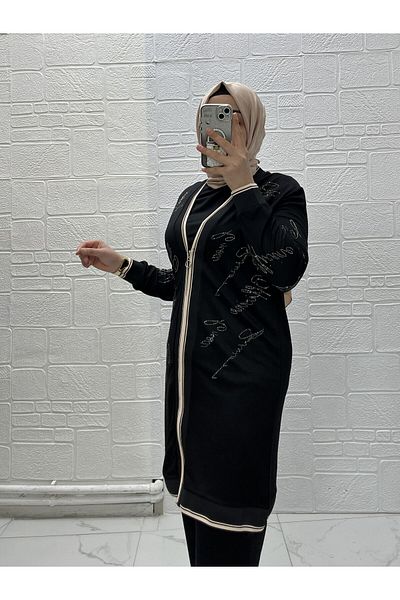 Zeynep Butik Modal Fabric Stone Trousers Suit 1740