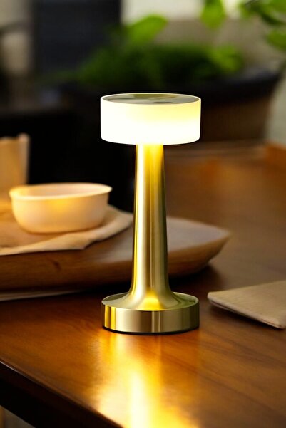 Mirilliahome Gold Şarjlı Dokunmatik 3 Renk Ayarlanabilir Masa Lambası