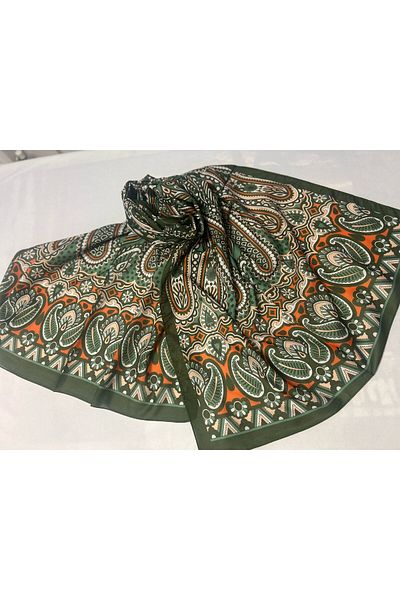 ALTUNTAŞ Women's Cotton Khaki Retro Etnic Shawl