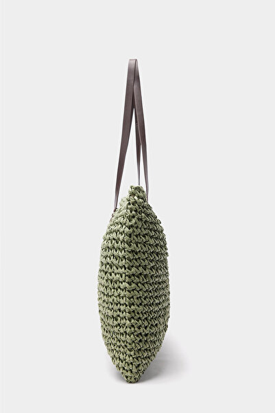 Touché Privé Leather Strap Straw Bag