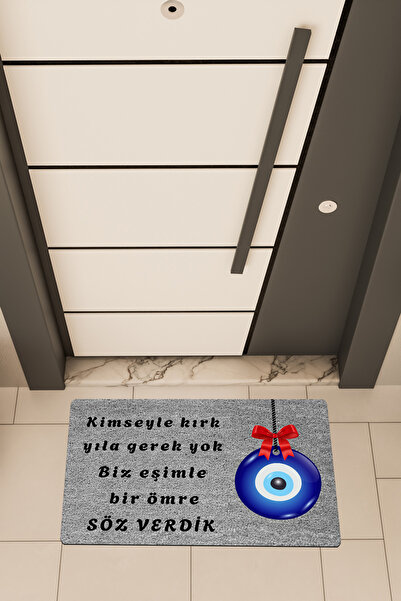 Dormot Home Quality Digital Print Gray, We Promised themed Door Mat