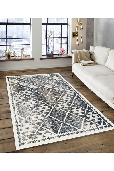 Dijidekor Shine M(170) Beige Fringeless Non-Slip Based Digital Printed Decora...