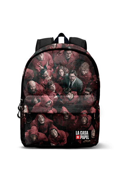 La casa de papel Ghiozdan, Money Heist Together, Rosu/Negru, 45 x 37 x 15 cm