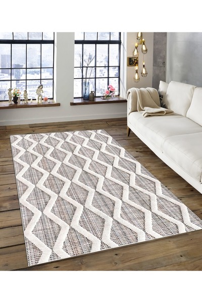 Dijidekor Shine M(151) Mink Fringeless, cu bază anti-alunecare, covor decorat...