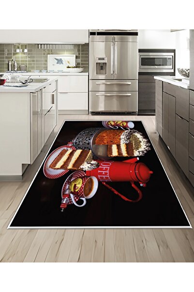 Dijidekor Shine M(248) Covor decorativ digital cu imprimeu negru, fără franju...