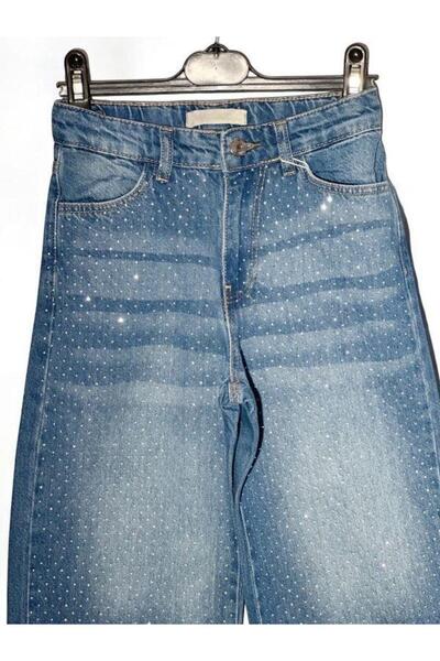 Zekids Girl's Stoned Wide Leg Jean Trousers